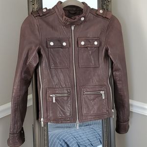 Michael Michael Kors brown leather jacket, xxs